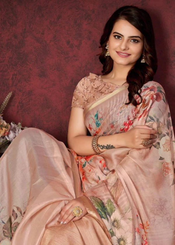 Handloom and linen saree